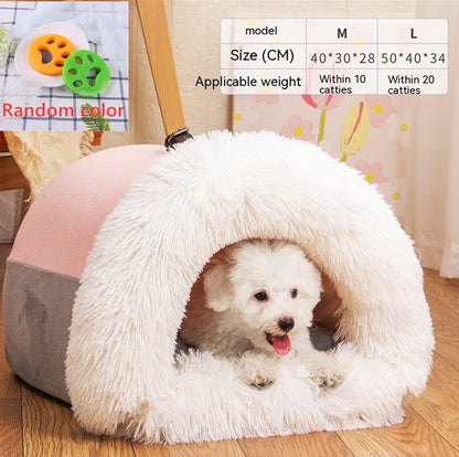 Portable Splice Pet Nest — Warm Autumn/Winter Dog & Cat Bed