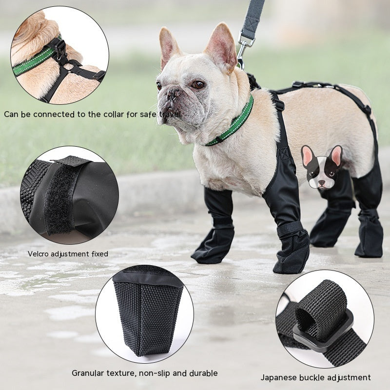 Waterproof Adjustable Dog Boots — Outdoor Breathable Pet Paw Protectors