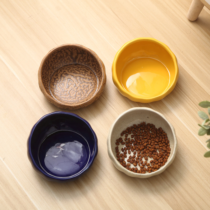Ceramic Tilted Cat Bowl — Cervical Spine Protection Anti-Tip Design