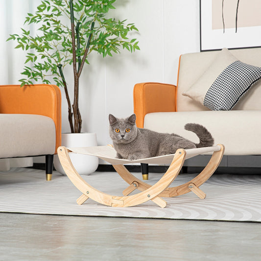 Foldable Solid Wood Cat Rocker Bed — Hammock Pet Nest