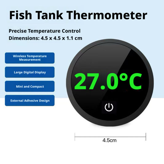 Fish tank thermometer-digital display-round-black-ABS plastic-1 piece
