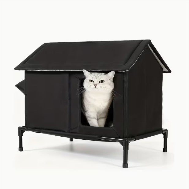 Four-Season Outdoor Enclosed Cat House — Weatherproof Cat Shelter