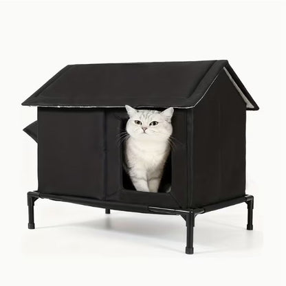 Four-Season Outdoor Enclosed Cat House — Weatherproof Cat Shelter