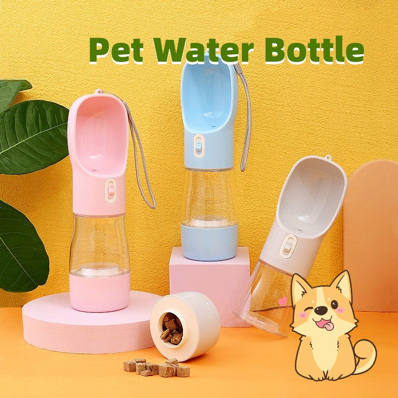 Portable Dog Water Bottle & Food Bowl — 2-in-1 Outdoor Travel Feeder