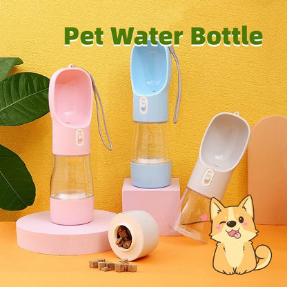 Portable Dog Water Bottle & Food Bowl — 2-in-1 Outdoor Travel Feeder