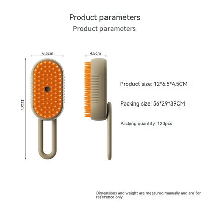 3-in-1 Electric Steam Cat Brush — Spray Grooming & Hair Removal Comb
