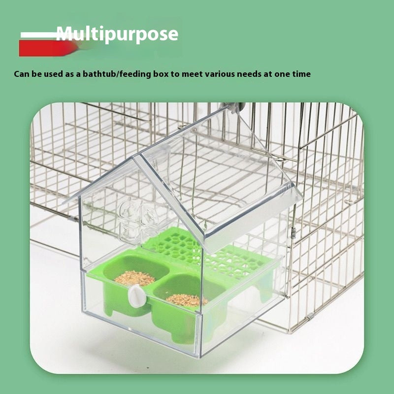 Peony Parrot Feeder Villa Transparent