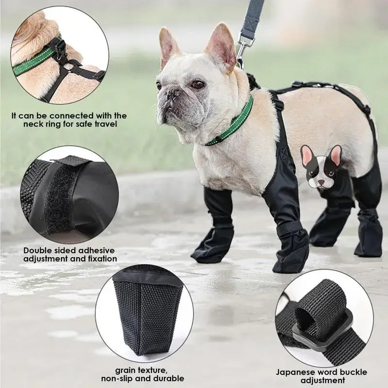Waterproof Adjustable Dog Boots — Outdoor Breathable Pet Paw Protectors