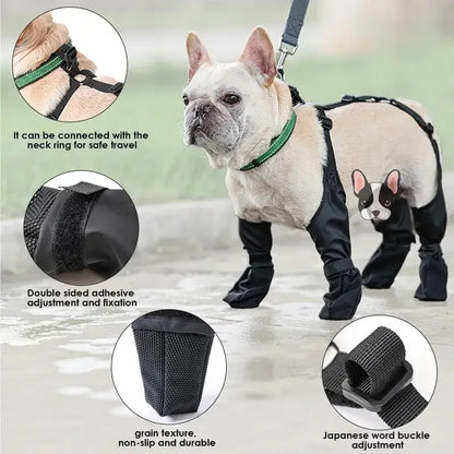Waterproof Adjustable Dog Boots — Outdoor Breathable Pet Paw Protectors