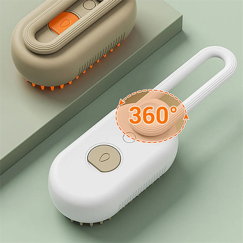 3-in-1 Electric Steam Cat Brush — Spray Grooming & Hair Removal Comb
