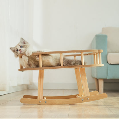 Wooden Cat Hammock Bed — Large Swinging Pet Nest