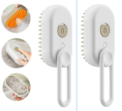 3-in-1 Electric Steam Cat Brush — Spray Grooming & Hair Removal Comb