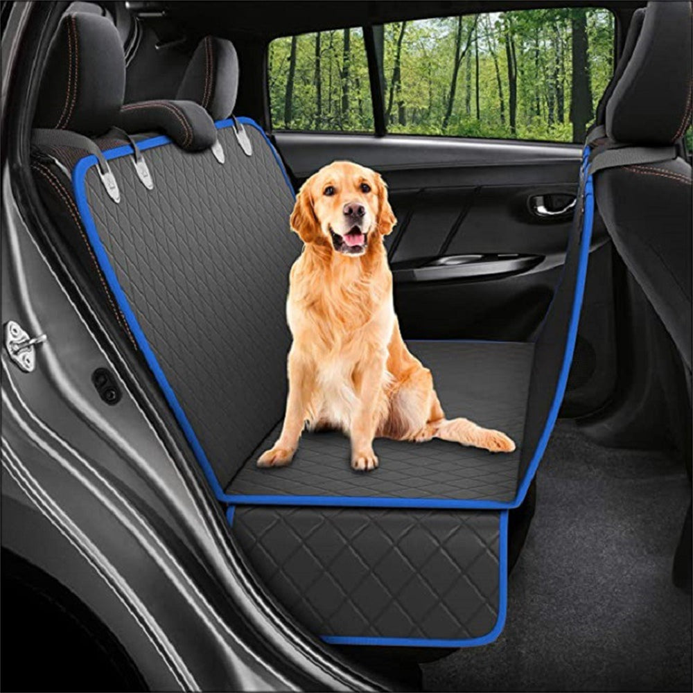 Dog Car Seat Cover Hammock — Mesh View Safety Protector with Zipper & Pocket