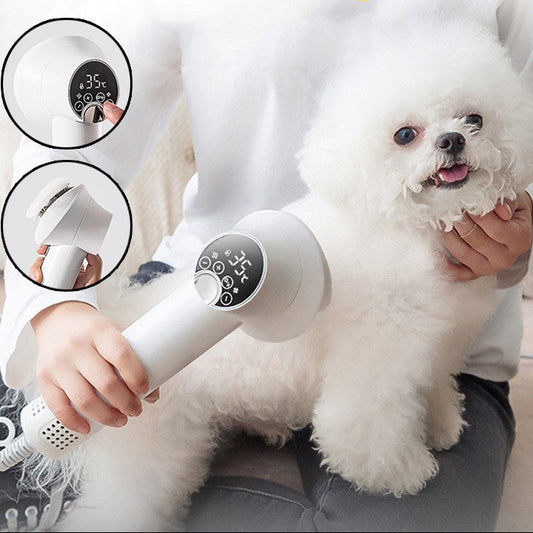 Smart Silent Pet Hair Dryer — Dog & Cat Grooming Blow & Comb Tool