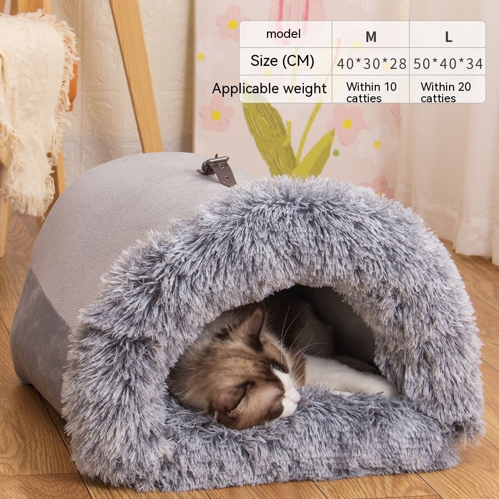 Portable Splice Pet Nest — Warm Autumn/Winter Dog & Cat Bed